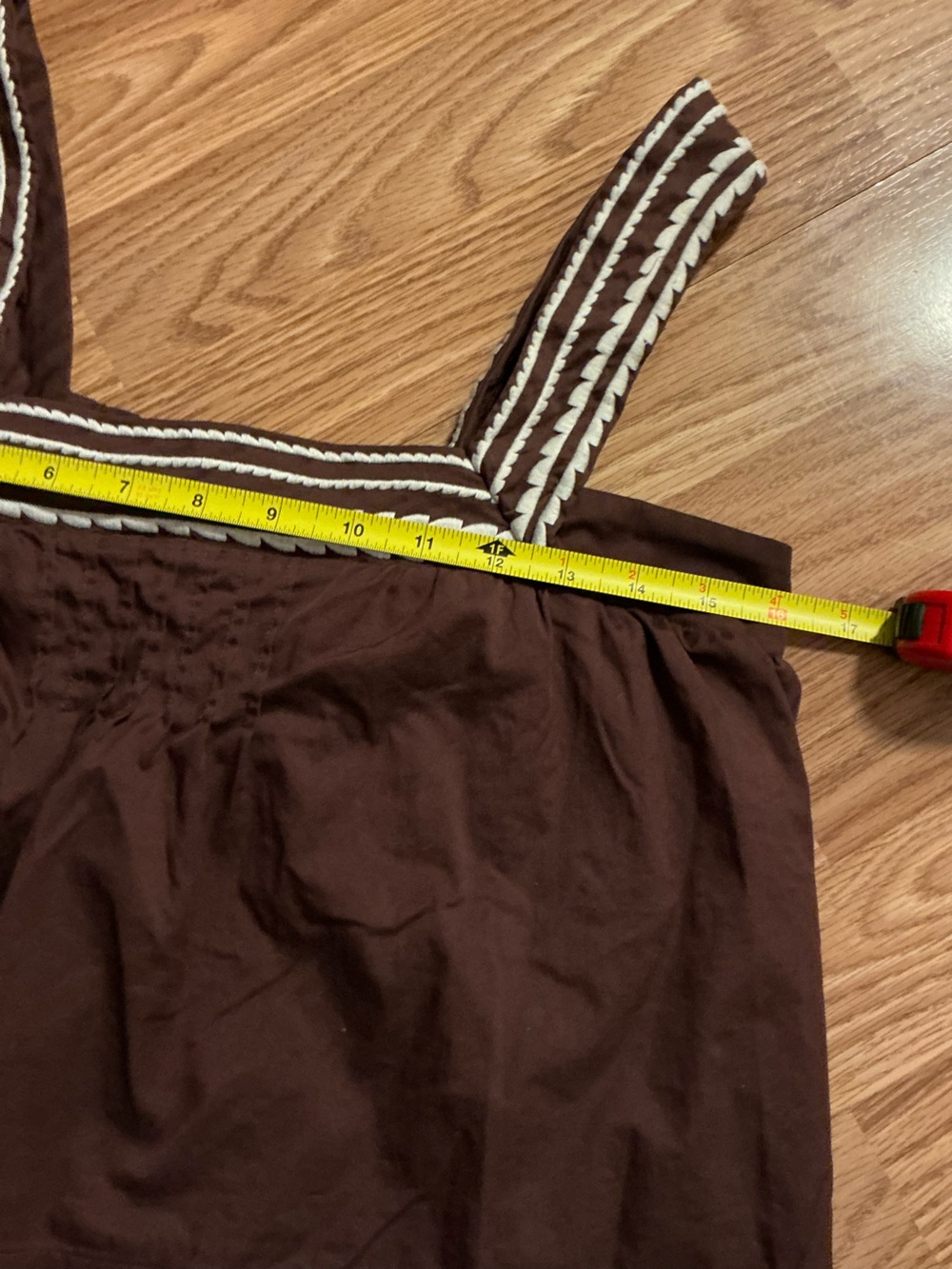 Caroline Constas Brown Cotton Embroidered Trim Tank & Short Set Size Small - Picture 9 of 11